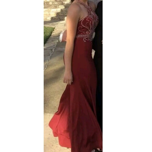 BICICI & COTY  Burgundy formal gown Size Large - Picture 9 of 13